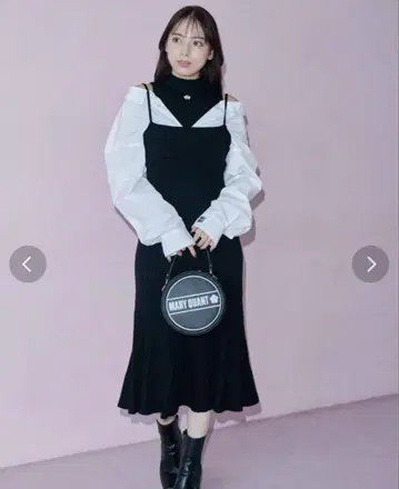 마리콴트 머큐리 듀오 레이어드 디자인 블랙 원피스