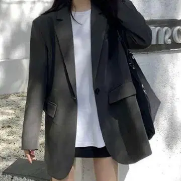 그레이 테일러드 자켓 오버 사이즈