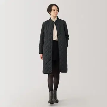 MUJI 무인양품 세탁 가능한 솜 퀼팅 코트 M 블랙