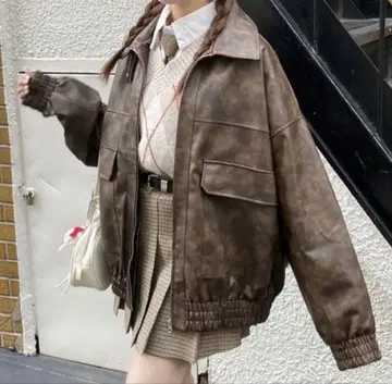 nemne store 인조 가죽 스탠드 블루종