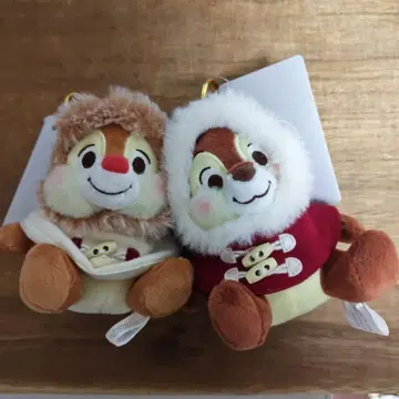 디즈니 칩앤데일 봉제 인형 키체인 키링 크리스마스