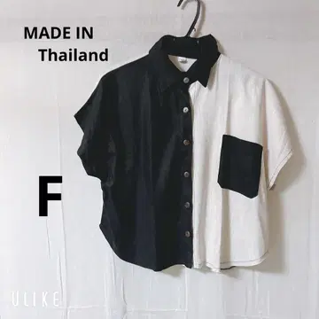 미사용품 코튼 100% 바이컬러 셔츠 프리 사이즈