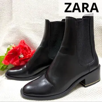 새상품급 ZARA 자라 사이드 고어 부츠 메탈 힐 앵클부츠