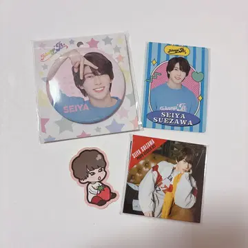 스에자와 세이야 트레이딩 카드 캔뱃지 스티커