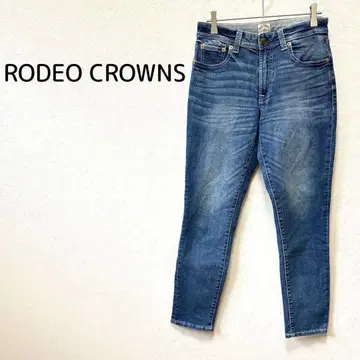 RODEOCROWNS 데님 팬츠 27 스모크 가공 파랑 블루 스트레치