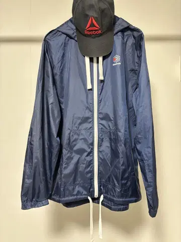 Reebok 네이비 나일론 자켓, 캡 세트