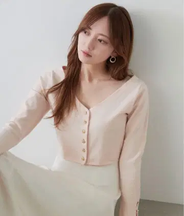 snidel 메탈 버튼 크롭 가디건