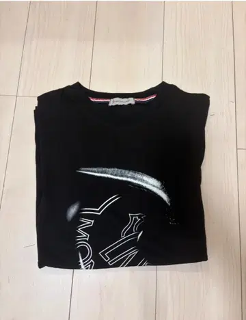 블랙 로고 프린트 T셔츠 XL