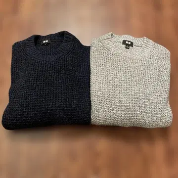 UNIQLO 니트 스웨터 M 사이즈 네이비 그레이 2장 세트