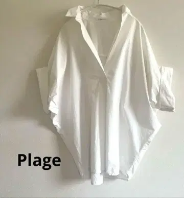Plage 돌먼 셔츠 블라우스 화이트 가슴 너비 넉넉 체형 커버