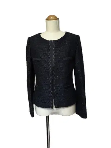 J687 새상품급 언타이틀 노카라 자켓 2(M) 그레이 계열 트위드