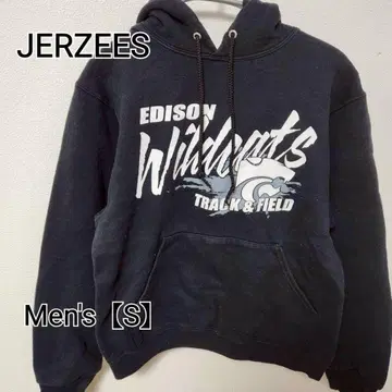 z129 [JERZEES] 프린트 후드티 (남성용 S) 블랙