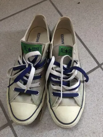 Converse All Star 그레이 로우컷 스니커즈 그린 택
