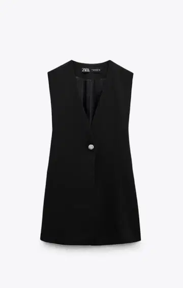 ZARA 비쥬 버튼 블랙 베스트
