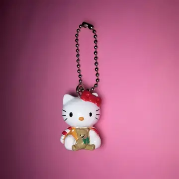 [레트로] SANRIO 헬로키티 곰돌이 안은 키티 볼체인