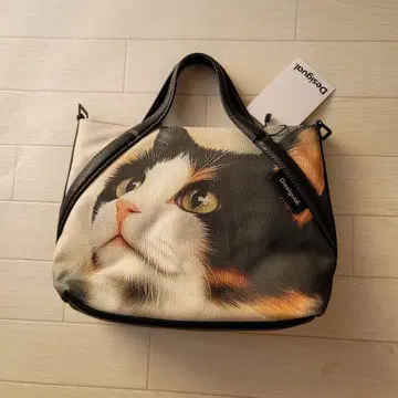 Desigual 고양이 프린트 미니 토트백