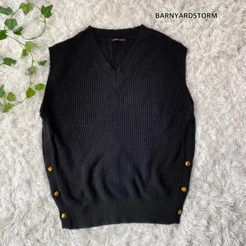 BARNYARDSTORM 니트 베스트 V넥 니트 블랙 여성용