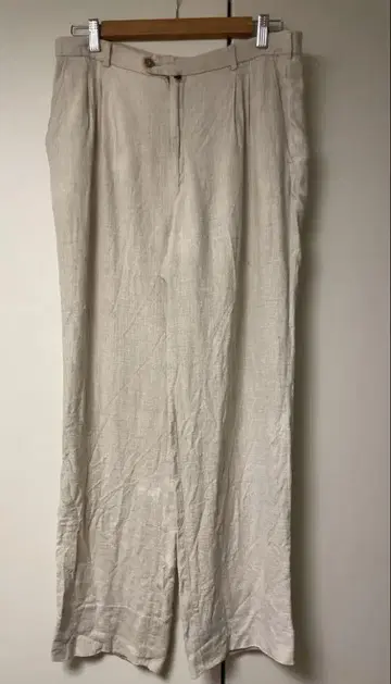린넨 베이지 와이드 팬츠
