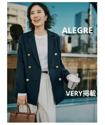 VERY 게재 ALEGRE 골드 버튼 네이비 더블 자켓 미착용 38