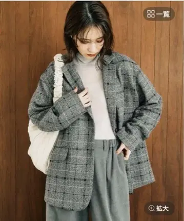스튜디오 클립 체크 기모 자켓 테일러드 자켓