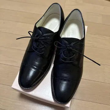 JILLSTUART 가죽 레이스업 슈즈 블랙 23cm