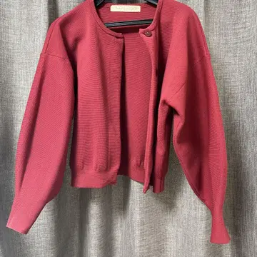 dot and stripes 퍼프 슬리브 모사 가디건