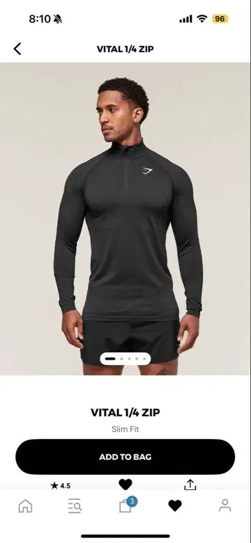 Gymshark vital 1/4 zip XS