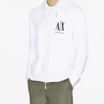 A/X 화이트 풀 지퍼 후드티