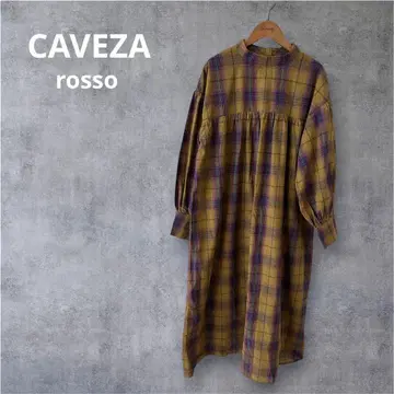 cavezarosso 카베사로쏘 체크 무늬 긴팔 원피스