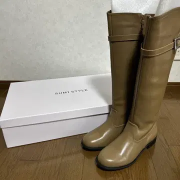 L 이아파피요네 버클 벨트 롱 부츠 카멜 스미 스타일