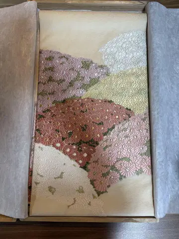 꽃무늬 후쿠로 오비 야마구치 미술 직물 야마구치 히로미