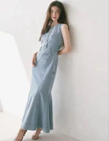 SNIDEL 데님 머메이드 원피스