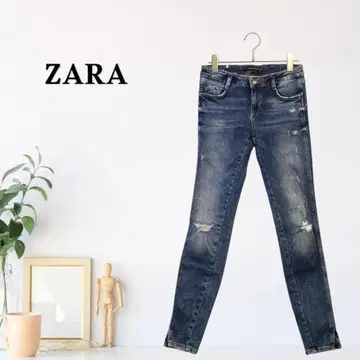 zB229 [ S ] 자라 스키니 데미지 가공 크러쉬 타이트라인