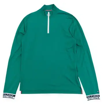 TOMMY HILFIGER 그린 하프 지퍼 S
