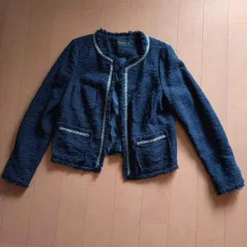 ZARA BASIC 네이비 노카라 자켓 M