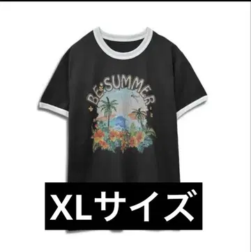 BE:FIRST SUMMER 셔츠 흑먹색 x 화이트 XL