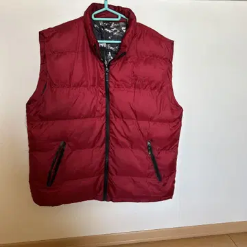 빨간색 슬리브리스 다운 베스트 오른쪽 포켓 지퍼 없음 6XL 사용품