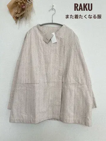 새상품 RAKU 라쿠 또 입고 싶어지는 옷 노카라 자켓 코트