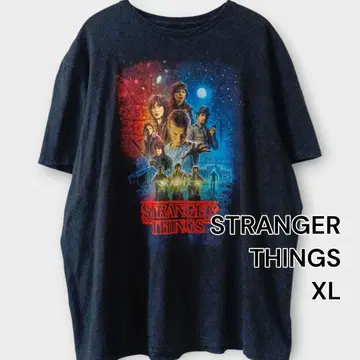 STRANGER THINGS 공식 T셔츠 XL 블랙 캐릭터 프린트