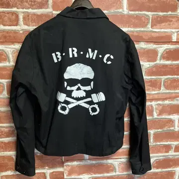 그루빈하이 B.R.M.C. 스컬 디자인 블랙 자켓