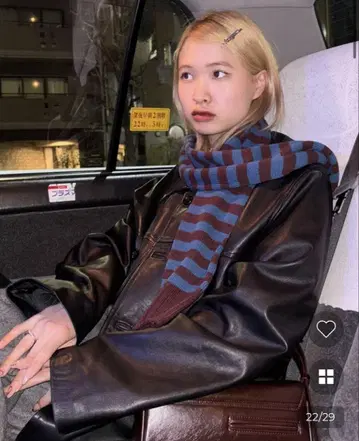 hoop NUGU 가죽 하프 자켓