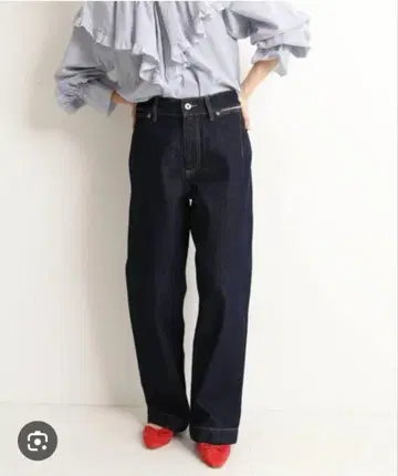 새상품급 SLOBE IENA LE DENIM 데님 배기 팬츠 40 L