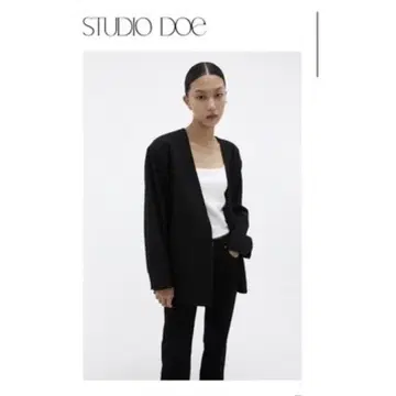 Studio doe 노카라 테일러드 자켓 블랙
