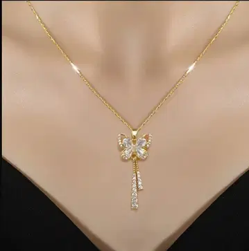 크리스탈 나비 모티브 목걸이 #8