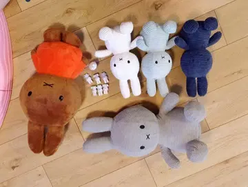 브라운과 오렌지 색 토끼 봉제 인형 멜라니 미피 miffy