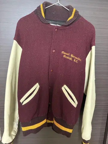 Ripon Jackets 바시티 자켓 46 버건디/크림