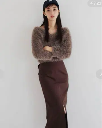 SNIDEL 샤이니 니트 풀오버 라메 GBEG