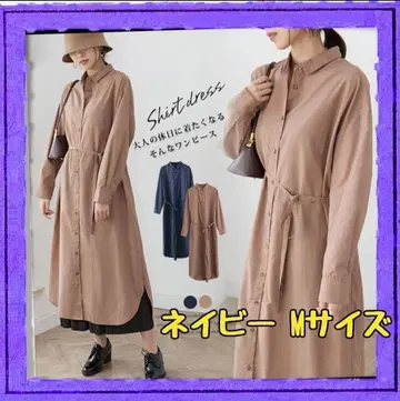 셔츠 원피스 원피스 셔츠 여성용 M 사이즈 봄 가을/겨울 긴팔