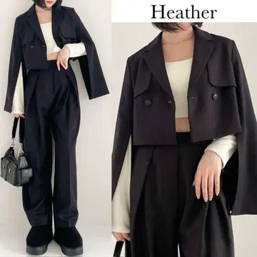 헤더 Design Tailored 자켓 블랙