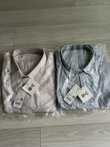 UNIQLO C 2장 세트 브로드 오버사이즈 셔츠 다운 플리스